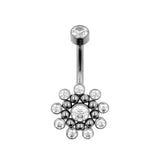 Titanium Zirkonia Cluster Navelpiercing Clear
