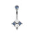 Titanium Zirconia Cluster Belly Ring Royal Blue / Clear