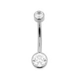 Titanium Navelpiercing Met Zirkonia Clear