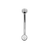 Titanium Jewelled L-Banana Silver