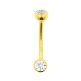 Titanium L-Banana Met Zirkonia Goud