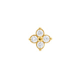 Nikkelvrij Stalen Premium Zirkonia Quatrefoil Goud