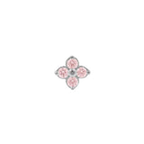 Nickel-Free Stainless Steel Premium Zirconia Quatrefoil Silver