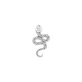 Nickel-Free Stainless Steel Threadless Top With Zirconia - Snake Silver