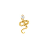 Nickel-Free Stainless Steel Threadless Top With Zirconia - Snake Gold