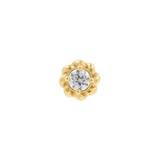 Nickel-Free Stainless Steel Threadless Top With Zirconia - Flower Gold