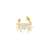 Nikkelvrij Staal Threadless Top Met Zirkonia - Krab Goud