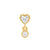 Nickel-Free Stainless Steel Threadless Dangle Top With Zirconia - Heart Gold
