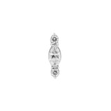Nikkelvrij Stalen Marquise Cluster Attachment - Zilver