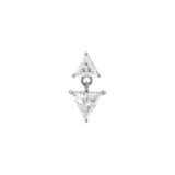 Nikkelvrij Staal - Zirkonia Triangle Dangle - Zilver