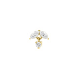 Nikkelvrij Staal - Zirkonia Marquise Dangle - Goud