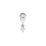 Nikkelvrij Staal - Zirkonia Teardrop Dangle - Zilver