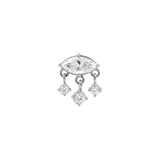 Nikkelvrij Staal - Zirkonia Eye Dangle - Zilver