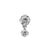 18 Karat White Gold Zirconia Dangle