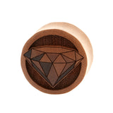 Wood Diamond Plugs - Sawo Red Brown
