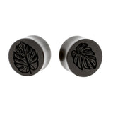 Houten Monstera Plugs - Areng Houten Zwart