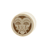 Houten Crying Heart Plugs - Crocodile Hout Licht Bruin