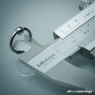 Piecing gauges and millimeters - size chart overview