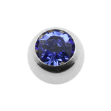 Chirurgisch Stalen Opschroefbal Met Kristal Sapphire