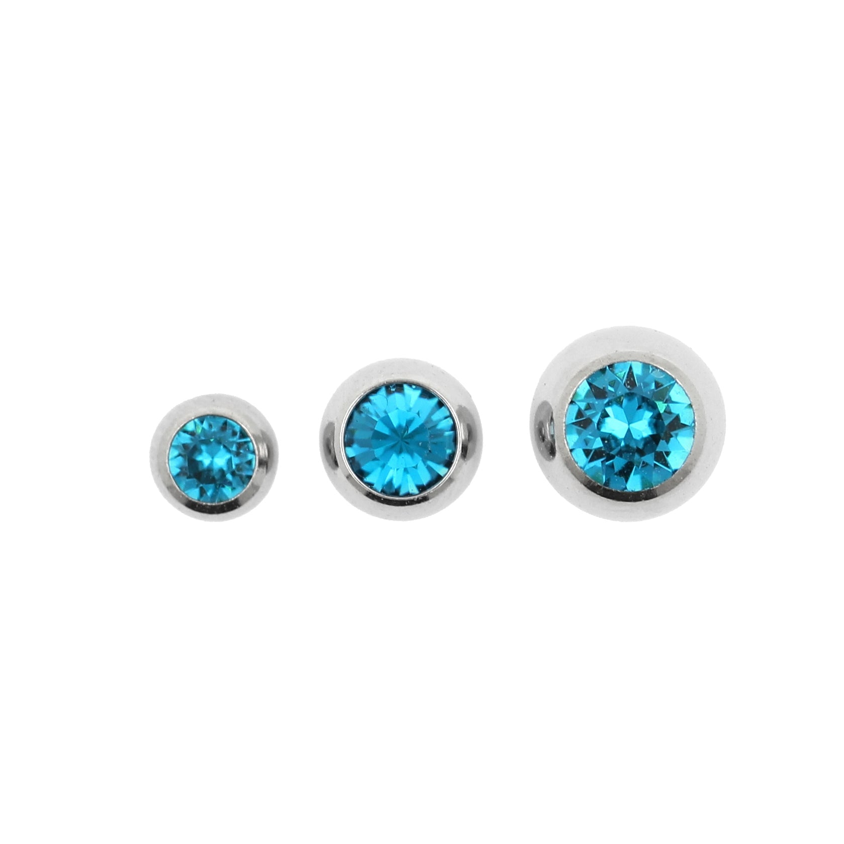 Chirurgisch Stalen Opschroefbal Met Kristal Blue Zircon