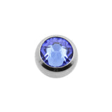 Surgical Steel Threaded Ball With Extra Large Crystal Sapphire