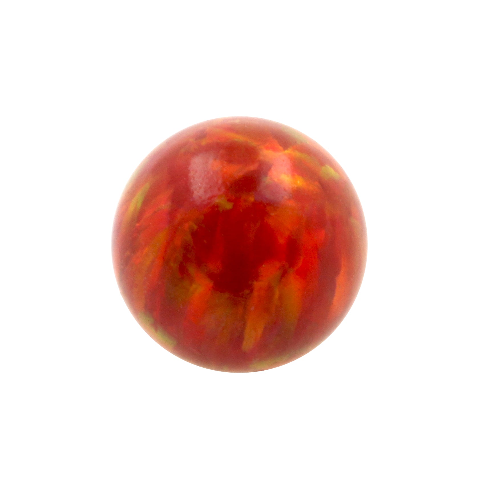 Synthetic Stone Threaded Opal Ball Red Opal