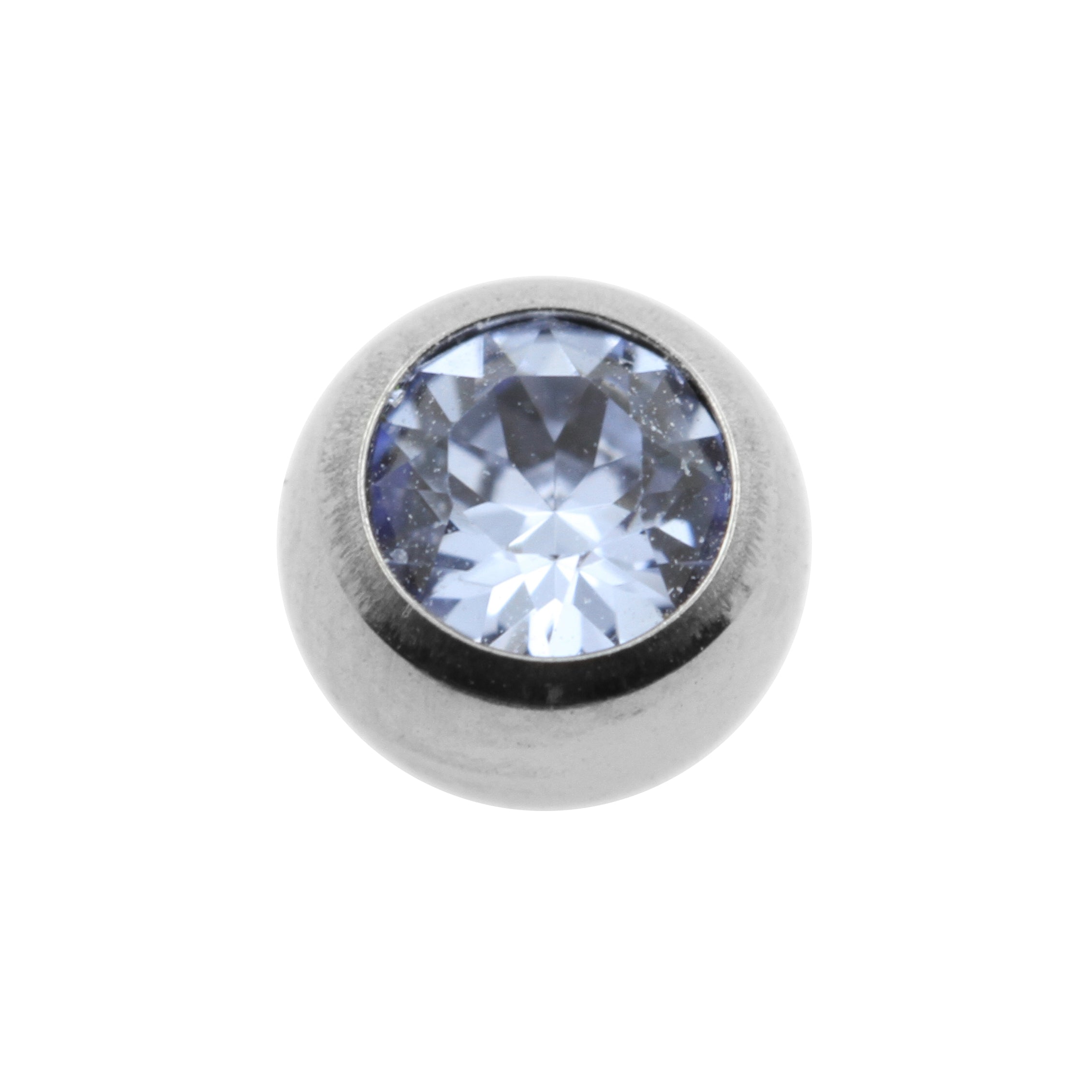 Titanium Jewelled Threaded Ball Light Blue Sapphire