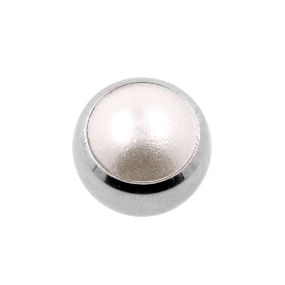 Surgical Steel Pearl Threaded Ball Silver