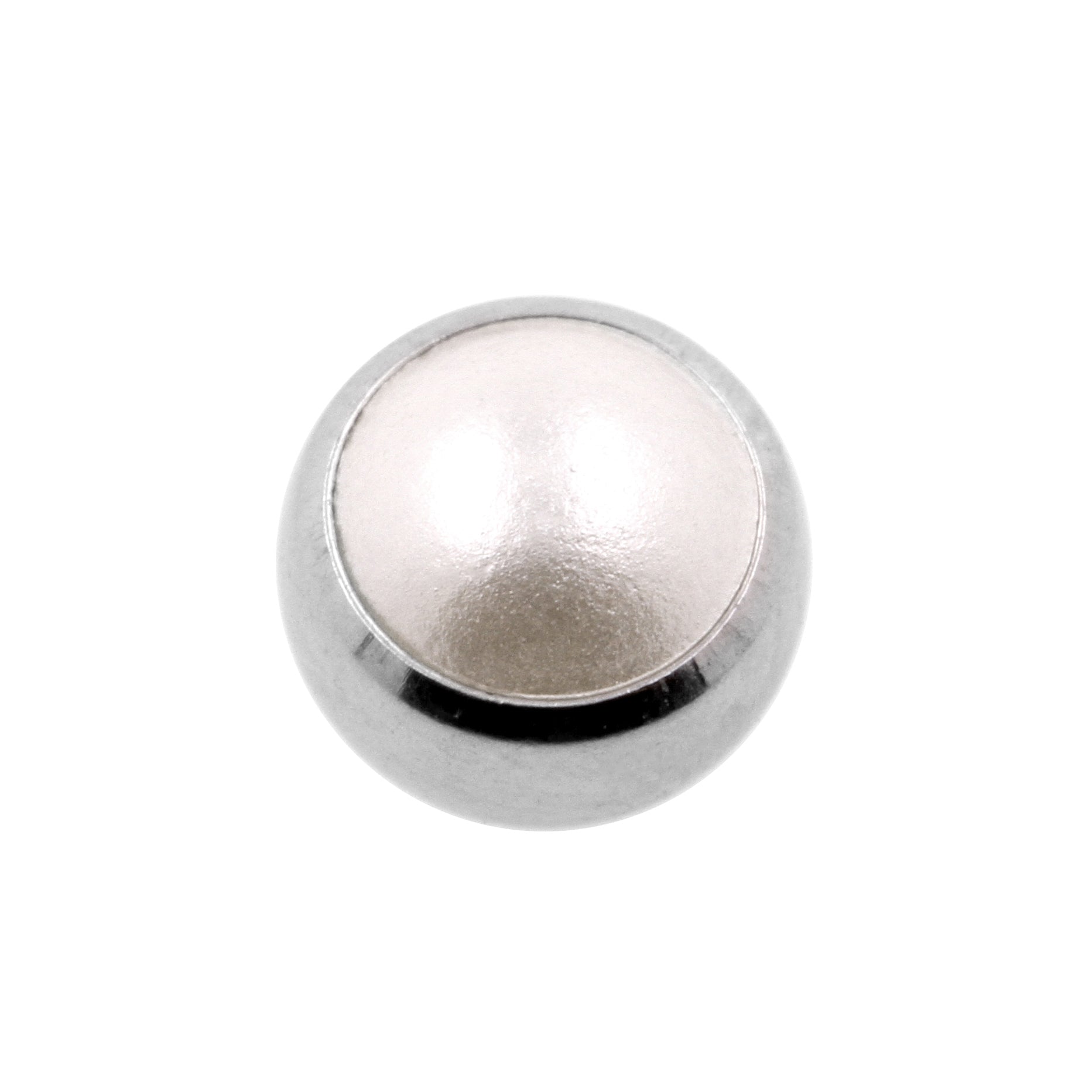 Surgical Steel Pearl Threaded Ball Silver