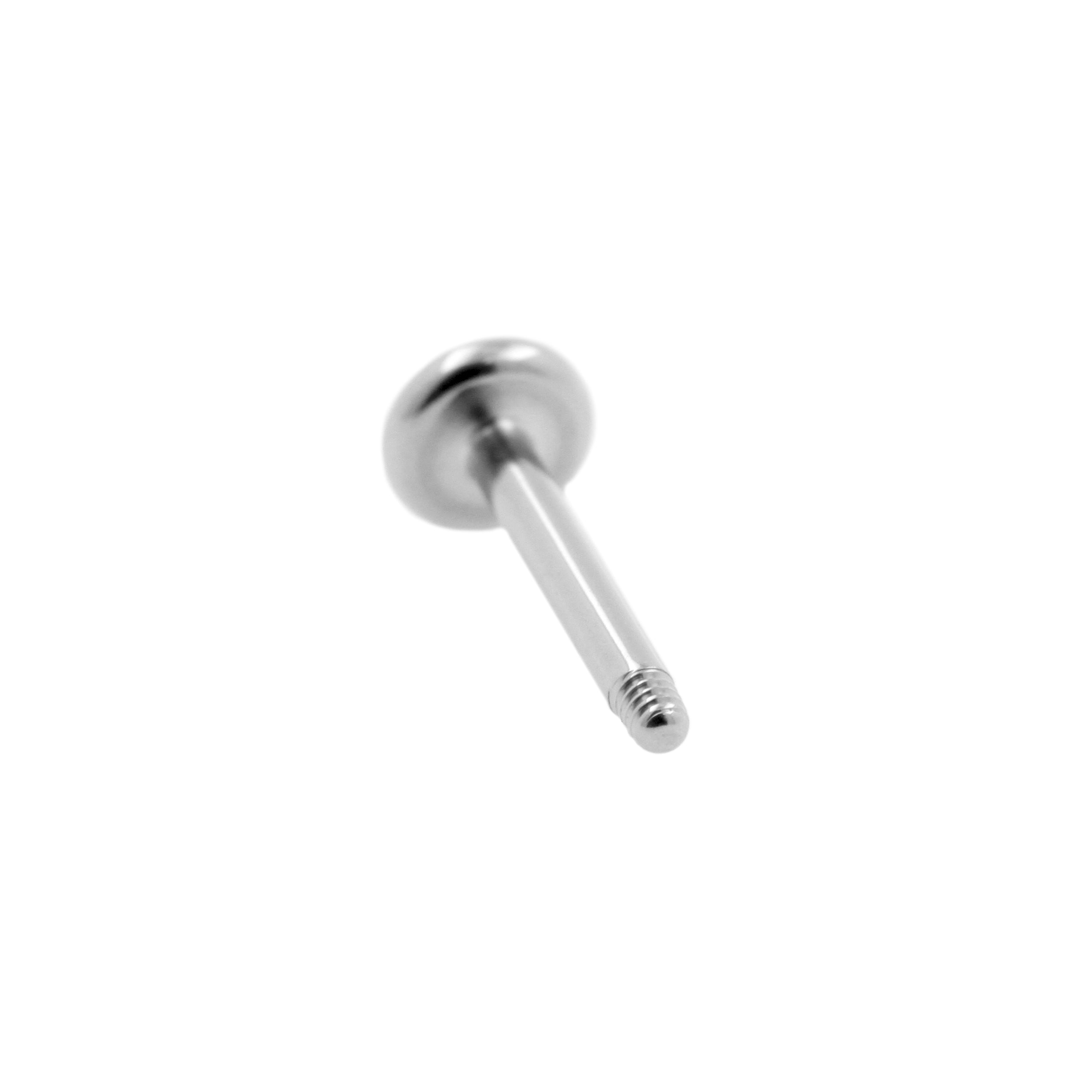 Titanium Labret Stecker – 4 mm Scheibe Silber