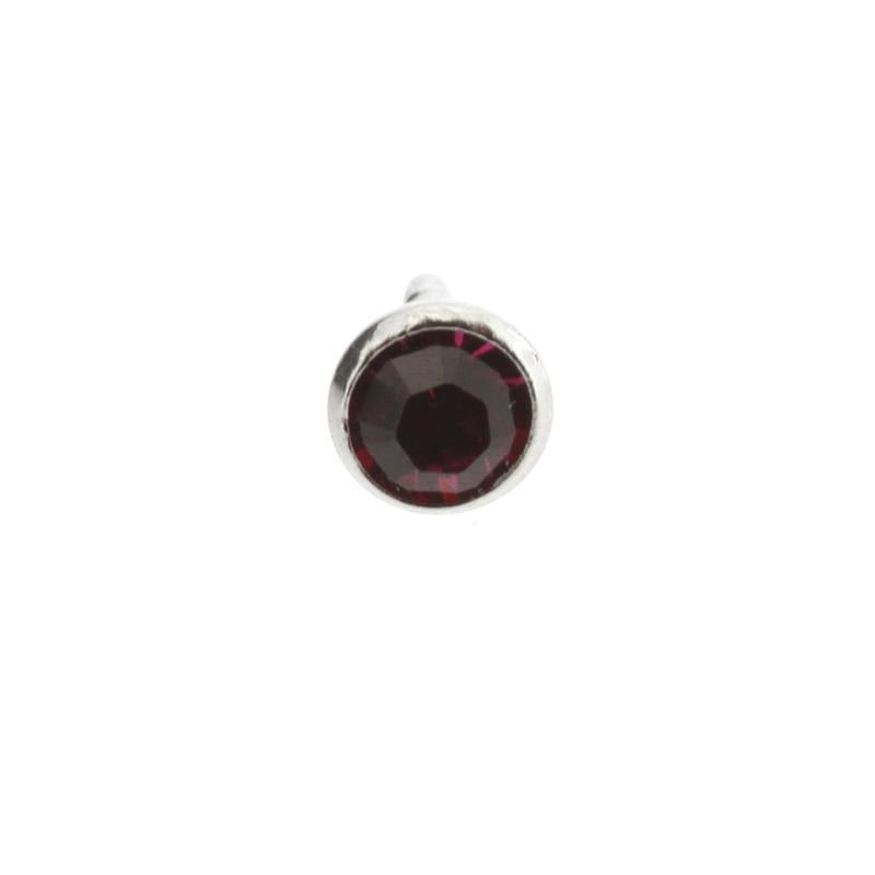 Surgical Steel Jewelled Insert For Bioplast Labret Fuchsia