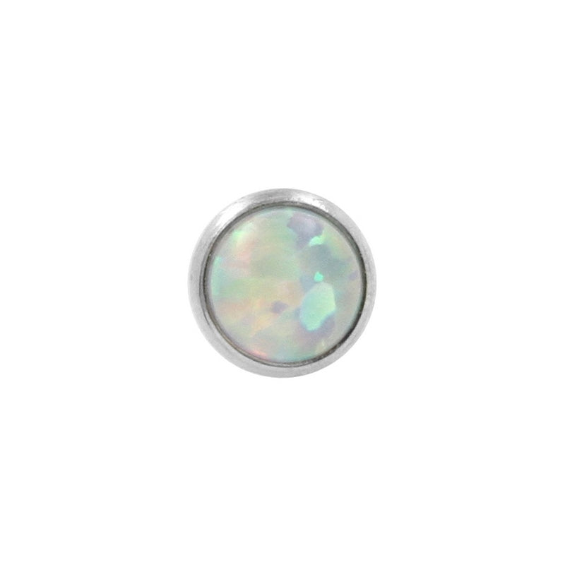 Titanium Push Fit Opaal Disc White Opal