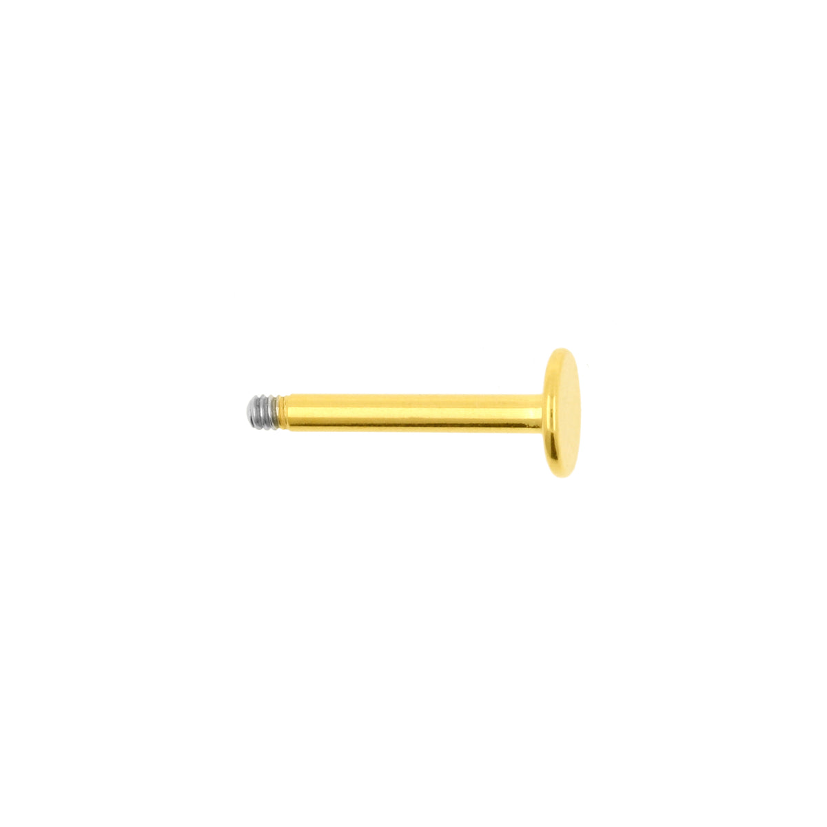 Chirurgischer Stahl Labret Stecker – 4 mm Scheibe Gold