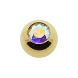Surgical Steel Jewelled Threaded Ball Crystal AB