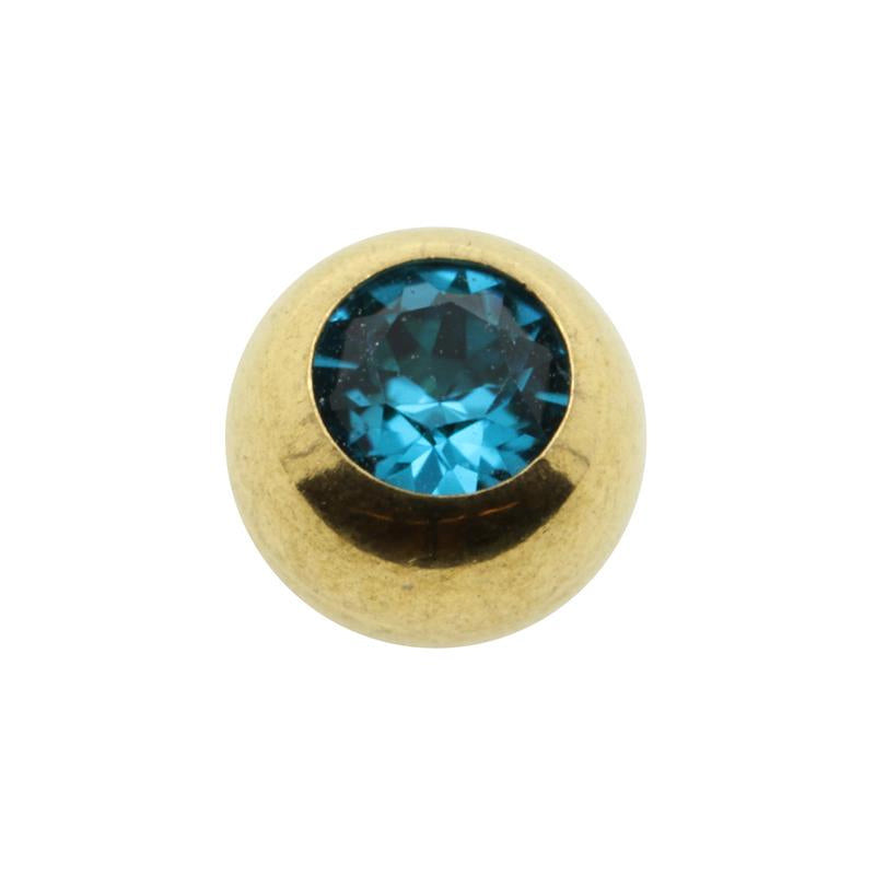 Chirurgisch Stalen Opschroefbal Met Kristal Blue Zircon