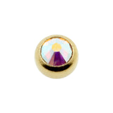 Surgical Steel Threaded Ball With Crystal Crystal AB