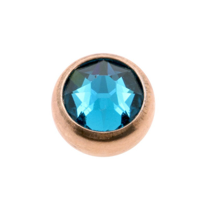 Chirurgisch Stalen Opschroefbal Met Kristal Blue Zircon