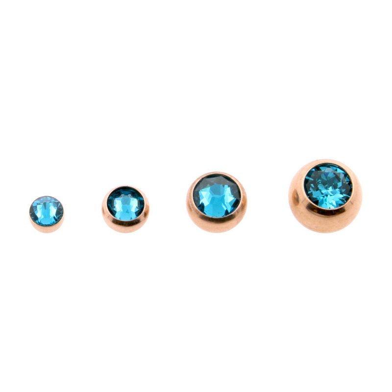 Chirurgisch Stalen Opschroefbal Met Kristal Blue Zircon