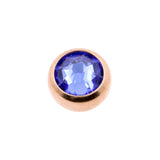 Surgical Steel Jewelled Threaded Ball Sapphire