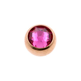 Chirurgisch Stalen Opschroefbal Met Kristal Fuchsia