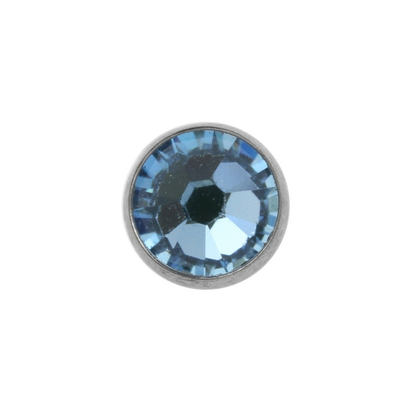 Titanium Disc Met Kristal Aquamarine