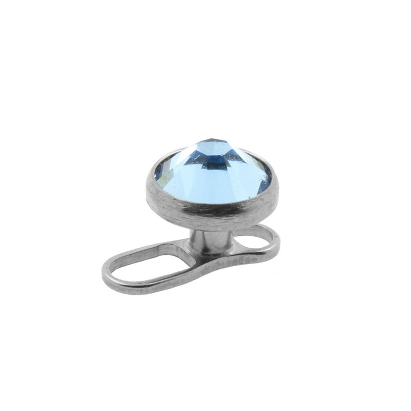 Titanium Disc Met Kristal Aquamarine