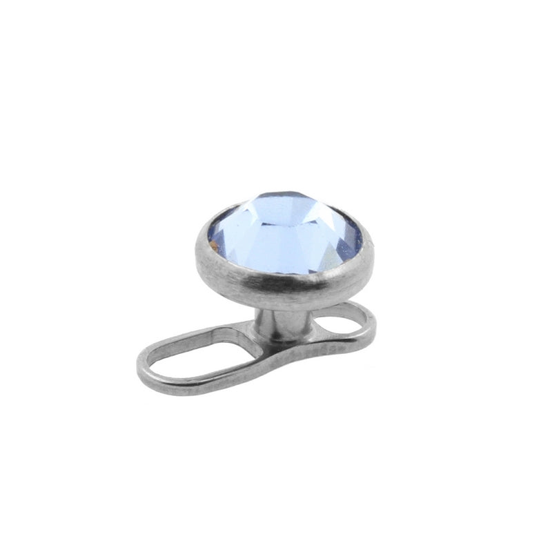 Titanium Disc Met Kristal Light Blue Sapphire