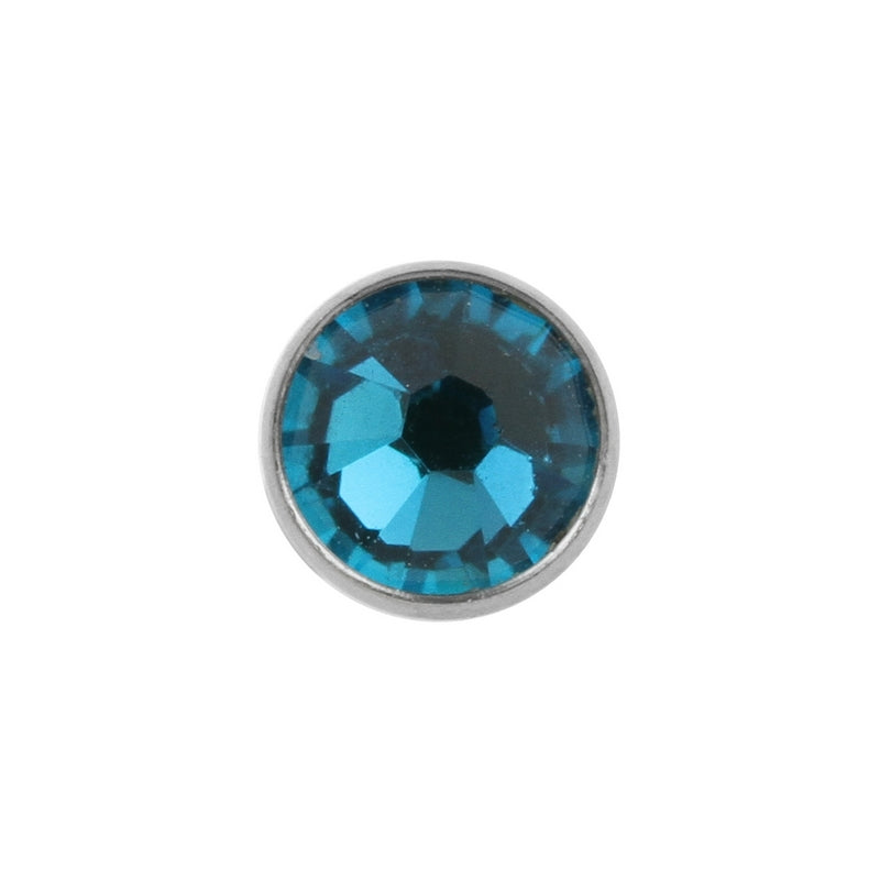 Titanium Disc Met Kristal Blue Zircon