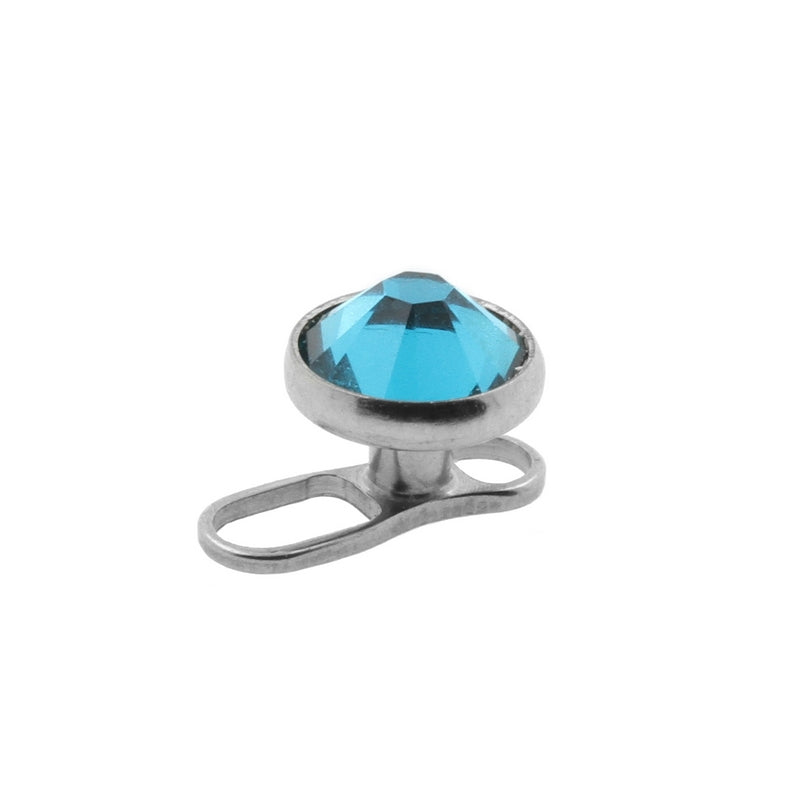 Titanium Disc Met Kristal Blue Zircon