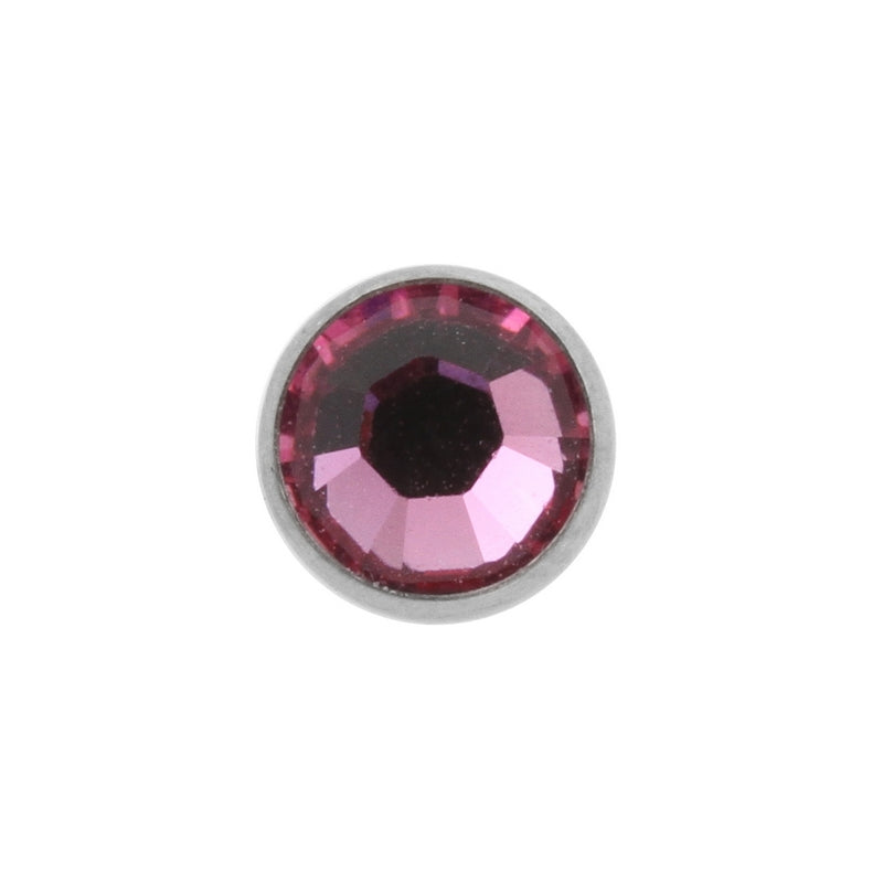 Titanium Disc Met Kristal Rose