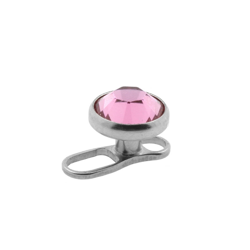 Titanium Disc Met Kristal Rose