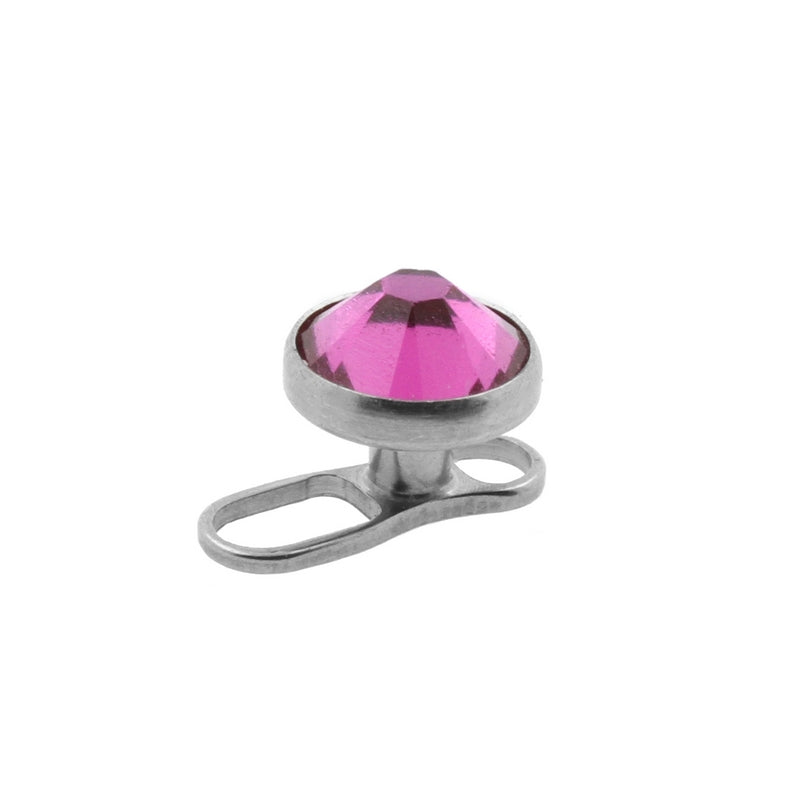 Titanium Disc Met Kristal Fuchsia