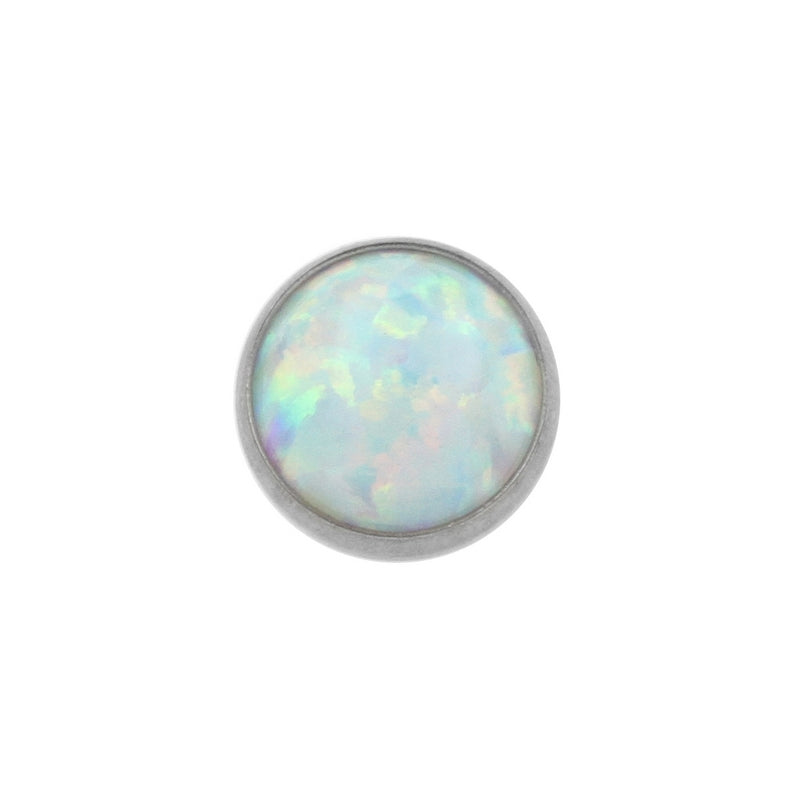 Titanium Cabochon Opaal Disc White Opal