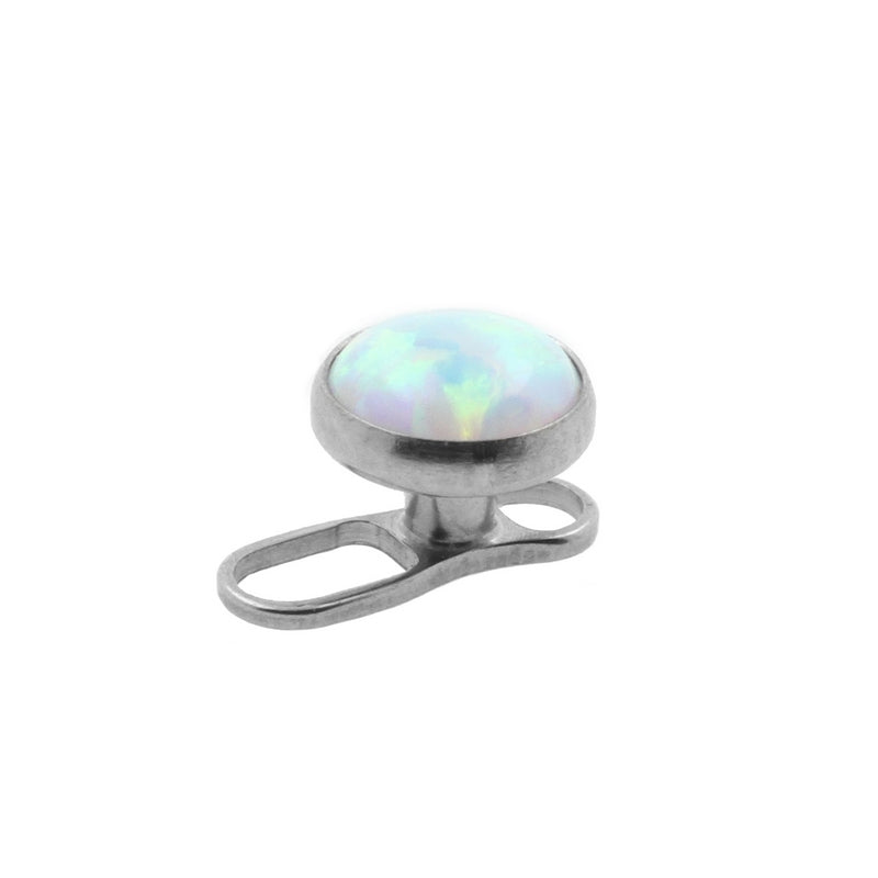 Titanium Cabochon Opaal Disc White Opal